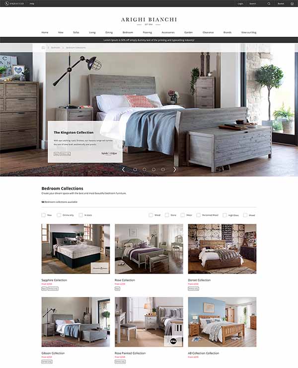 Category listing page