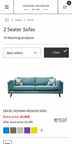 Product listing mobile