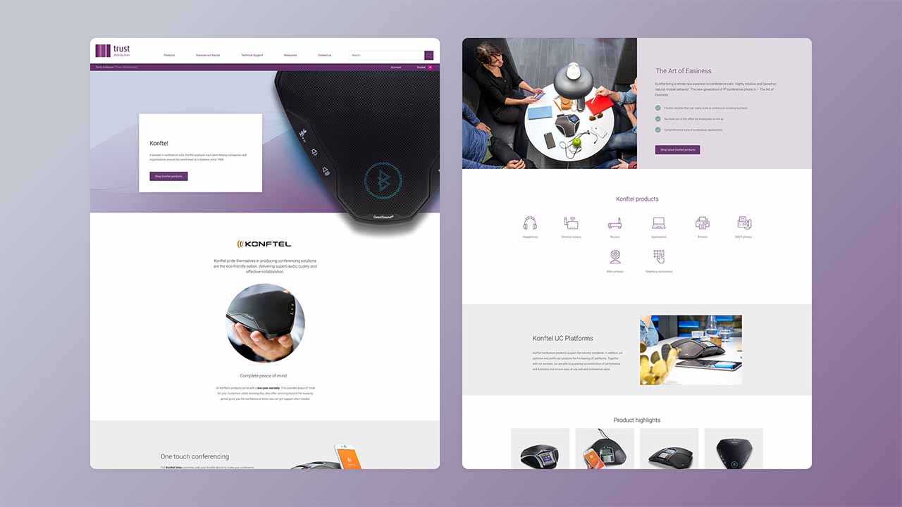 Brand landing page containing custom content blocks