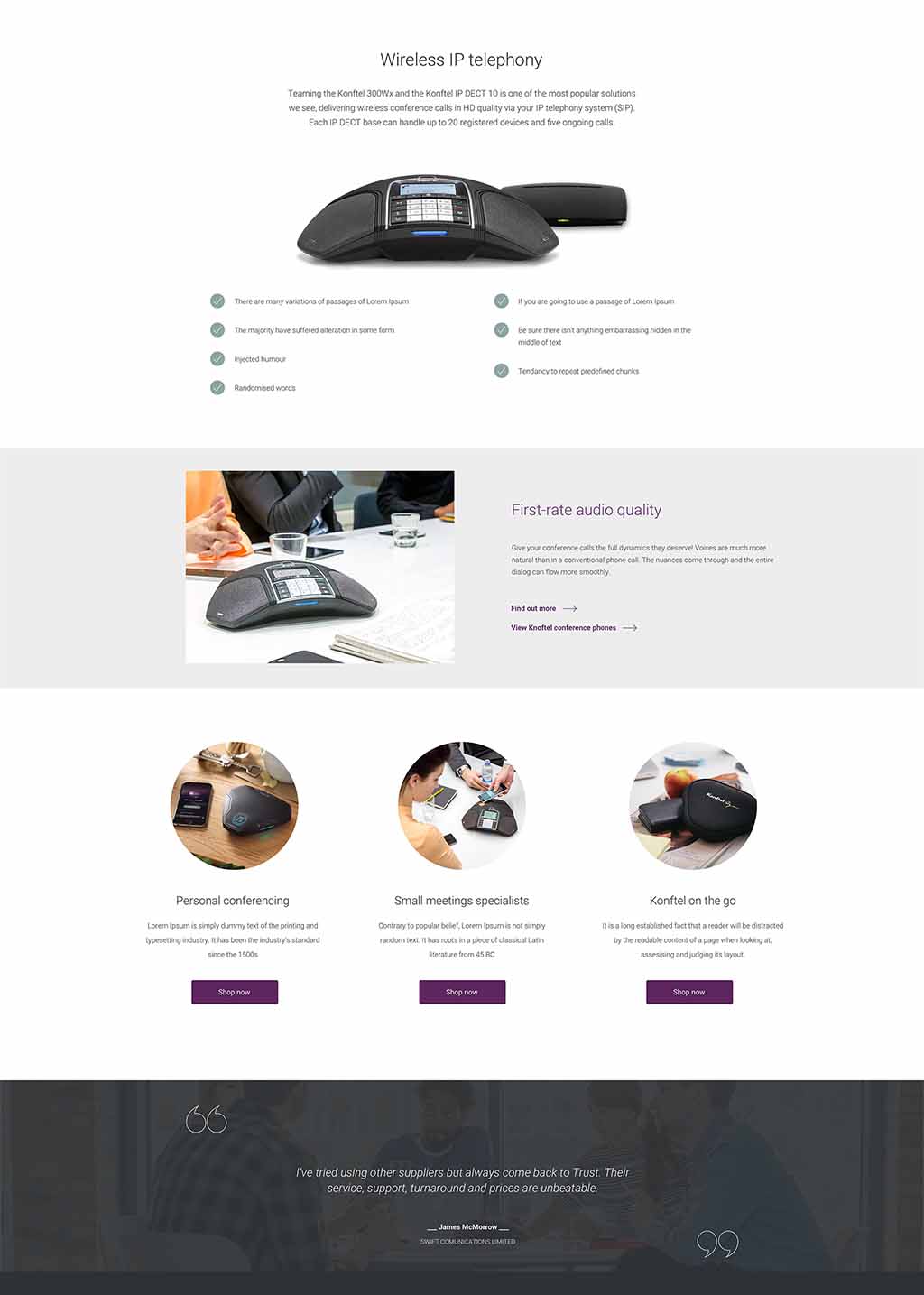 Category landing page containing custom content blocks