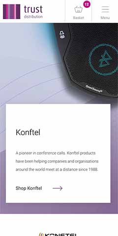 Brand landing page containing custom content blocks on mobile