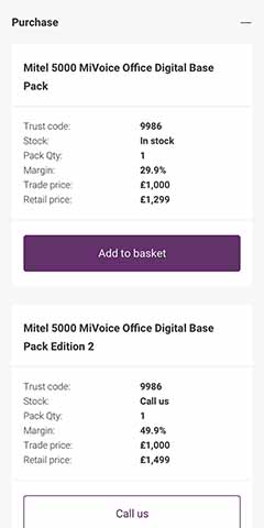 Product details on mobile
