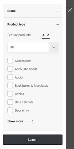 Product filtering on mobile
