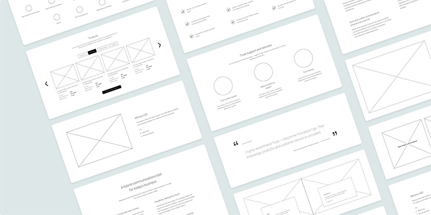 Wireframes for product discovery content blocks